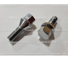 Колісний болт М12х1.25х24 мм Конус Хром Ключ 17