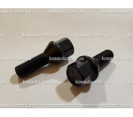 Болт колесный М12х1.25х28мм Конус Черный мат Ключ 17 Italy