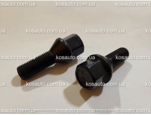 Болт колесный М12х1.25х28мм Конус Черный мат Ключ 17 Italy