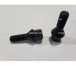 Колісний болт М12х1.5х28мм Конус Чорний Цинк Ключ 17 Farad(Italy)