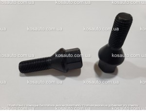 Колісний болт М12х1.5х28мм Конус Чорний Цинк Ключ 17 Farad(Italy)
