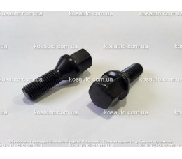 Болт колесный М12х1.5х28 мм. Конус.Черный. Ключ 17