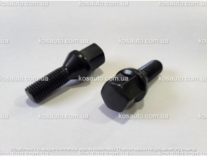 Болт колесный М12х1.5х28 мм. Конус.Черный. Ключ 17