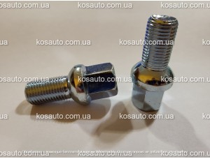 Болт колесный М14х1.5х24 мм. Сфера.  Цинк. Ключ 17.