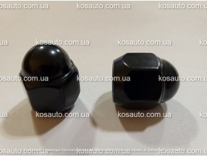 Гайка колесная М12х1.25х23мм Конус Черная Subaru Ключ 19