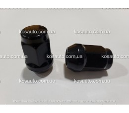Гайка колесная М12х1.5х35 мм. Конус. Черная. Закрытая. Ключ 19