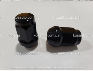 Гайка колесная М12х1.5х35 мм. Конус. Черная. Закрытая. Ключ 19
