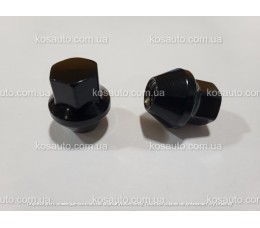 Гайка колісна М12x1,5x30мм Конус Чорний Ключ 19 (Ford,Volvo)