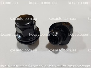 Гайка колісна М12х1.5х37.5мм Пресшайба Чорна Ключ 21 Toyota,Lexus,Mitsubushi
