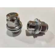 Гайка колесная М12х1.5х37.5 мм. Прессшайба. Хром. Ключ 21. Оригинал Toyota,Lexus,Mitsubushi. Плоская шляпка.