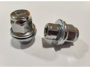 Гайка колесная М12х1.5х37.5 мм. Прессшайба. Хром. Ключ 21. Оригинал Toyota,Lexus,Mitsubushi. Плоская шляпка.