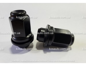 Гайка колісна М12х1.5х47мм Пресшайба Чорна Ключ 21 Toyota Prado, Lexus GX BLACK