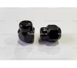 Гайка колісна М12х1.5х27мм Конус Чорна Ключ 21 Mazda, Hyundai, KIA. BLACK