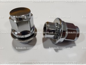 Гайка колісна M14х1.5х37мм Пресшайба Хром Ключ 21 Toyota, Lexus (під не оригінальні диски)