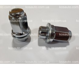 Гайка колесная М14х1.5х47 мм. Прессшайба. Хром. Ключ 21. Оригинал Toyota,Lexus,Mitsubushi.