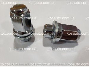 Гайка колесная М14х1.5х47 мм. Прессшайба. Хром. Ключ 21. Оригинал Toyota,Lexus,Mitsubushi.