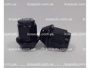Гайка колісна М14х1.5х35 мм Конус збільшений Чорна Ключ 21 FORD, JEEP, LAND ROVER