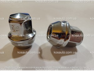 Гайка колісна М14х1.5х37мм Конус Хром Ключ 21 TESLA,FORD