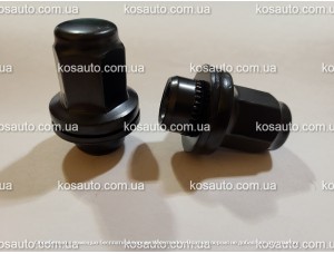 Гайка колісна М14х1.5х47 мм. Пресшайба Чорна Ключ 22 Toyota Land Cruiser 200, LC 300, Lexus LX