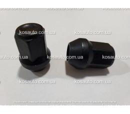 Гайка колісна 1/2"-20х34мм Конус Чорна Ключ 19 Farad(Italy)